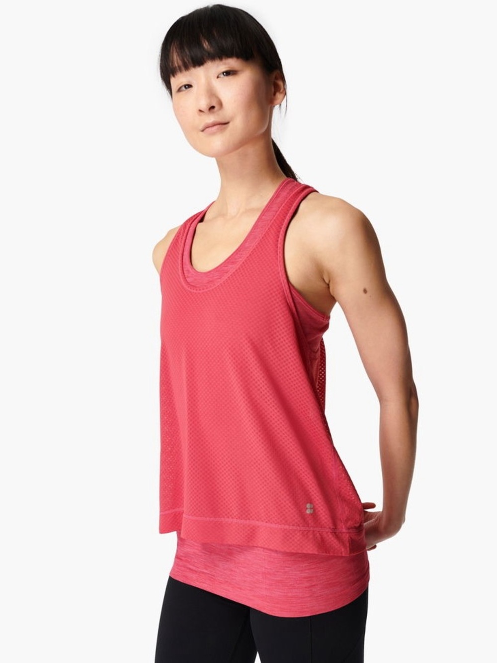 Sweaty Betty London Double Time Seamless Gym tank top pink coral size small NWT